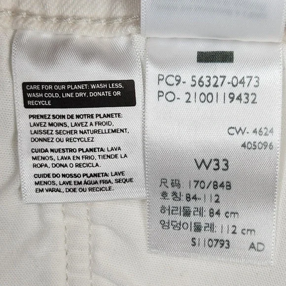 Levis 501 Shorts Womens 33 White Original Fit High Rise Button Fly Denim - Picture 7 of 11